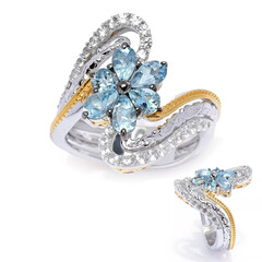 Aquamarine Silver Ring (Gems en Vogue)
