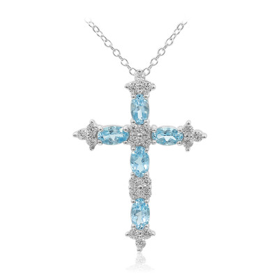 Swiss Blue Topaz Silver Necklace