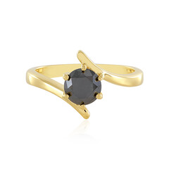 Black Diamond Silver Ring