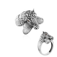 I3 Red Diamond Silver Ring