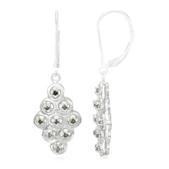 Fancy Diamond Silver Earrings