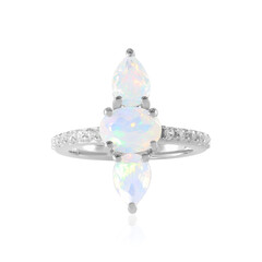 Welo Opal Silver Ring (Adela Silber)