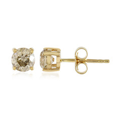 14K I1 Brown Diamond Gold Earrings