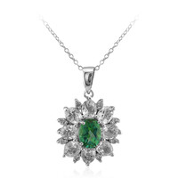 Butterfly Green Topaz Silver Necklace