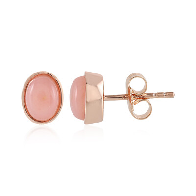 Pink Opal Silver Earrings