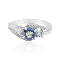 Mystic Blue Quartz Silver Ring