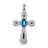 Swiss Blue Topaz Silver Pendant