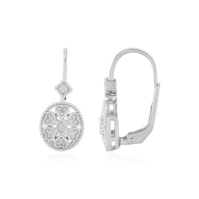 I2 (J) Diamond Silver Earrings