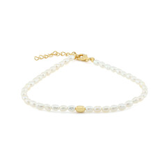 White Freshwater Pearl Silver Bracelet