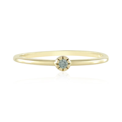 9K SI1 Sky Blue Diamond Gold Ring