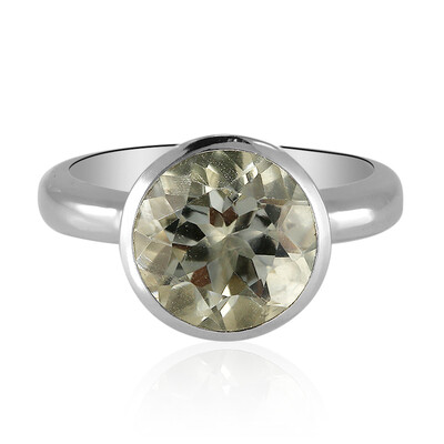Green Amethyst Silver Ring