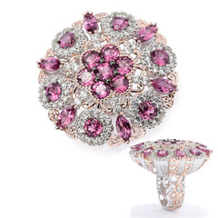 Magenta Garnet Silver Ring (Gems en Vogue)
