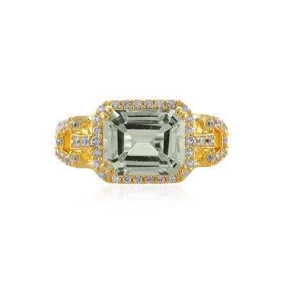 Green Amethyst Silver Ring