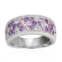 Zambian Amethyst Silver Ring (Adela Silber)