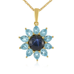 Blue Star Sapphire Silver Necklace