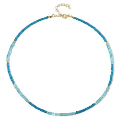 Neon Blue Apatite Silver Necklace