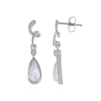 Rainbow Moonstone Silver Earrings (MONOSONO COLLECTION)