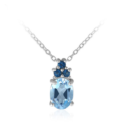 Sky Blue Topaz Silver Necklace