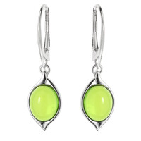 Colombian green Amber Silver Earrings