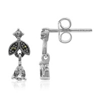 White Topaz Silver Earrings