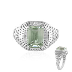 Green Amethyst Silver Ring