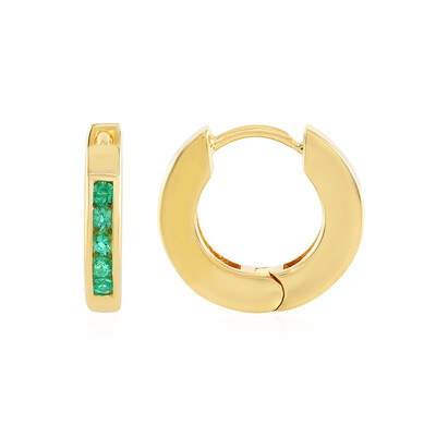 Colombian Emerald Silver Earrings