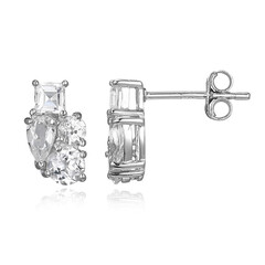 White Topaz Silver Earrings