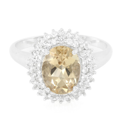 Champagne Quartz Silver Ring
