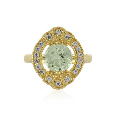 Green Amethyst Silver Ring