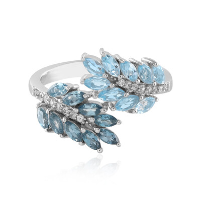 Swiss Blue Topaz Silver Ring (de Melo)