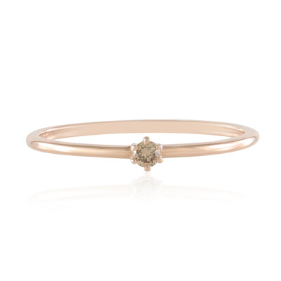 9K SI1 Champagne Diamond Gold Ring