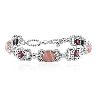 Rhodochrosite Silver Bracelet (Desert Chic)