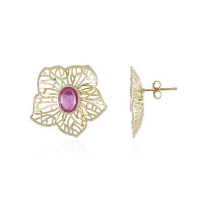 9K Madagascar Pink Sapphire Gold Earrings (Ornaments by de Melo)