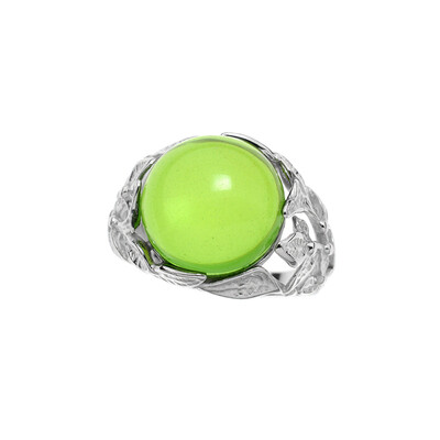 Colombian green Amber Silver Ring (dagen)