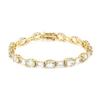 Green Amethyst Silver Bracelet