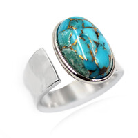 Blue Copper Turquoise Silver Ring (Faszination Türkis)