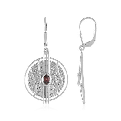 Pink Zircon Silver Earrings (MONOSONO COLLECTION)
