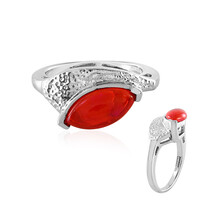 Red Ethiopian Opal Silver Ring