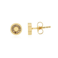I3 Brown Diamond Silver Earrings