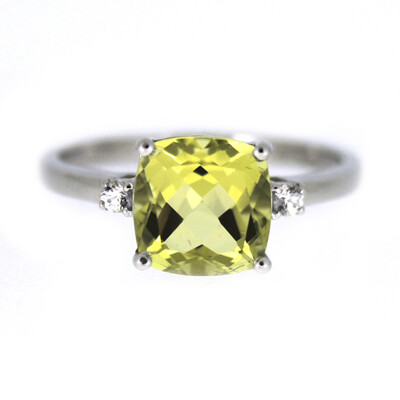 Lemon Citrine Silver Ring