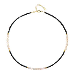 Black Spinel Silver Necklace (Riya)