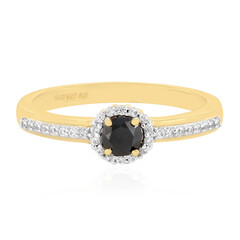 Black Diamond Silver Ring