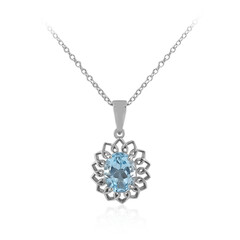 Sky Blue Topaz Silver Necklace