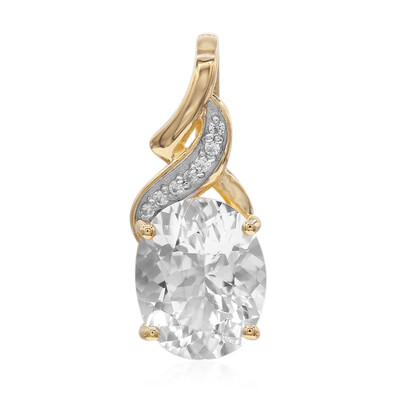 9K Herkimer Diamond Quartz Gold Pendant (Amanda Adkins)