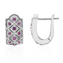 Pink Sapphire Silver Earrings (Remy Rotenier)