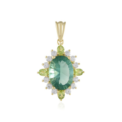 Green Fluorite Silver Pendant