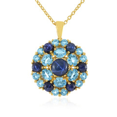 Blue Star Sapphire Silver Necklace