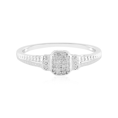 I2 (I) Diamond Silver Ring