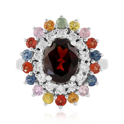 Mozambique Garnet Silver Ring