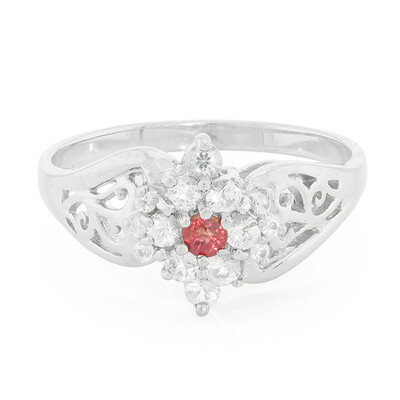 Sunset Ruby Silver Ring